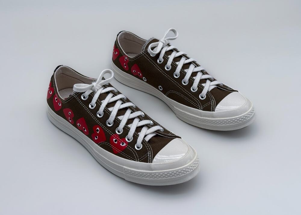 Converse x CDG Play Chuck 70 Low Multi Heart Fir Green Egret Size M9/W11 162976C